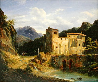 View of a Monastery by Louis Montvignier